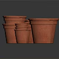 Handcrafted Clay Pottery Sculptures with Various Sizes and Rustic Design 3d model