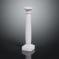 White Marble Column With Modern Minimalist Design Polished Surface And Square Base 3d model
