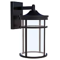 Modern Black Metal Wall Sconce with Clear Glass Shade and Cylindrical Design