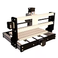 Desktop CNC Router Machine With Black Frame And White Worktable For Carving 3d model
