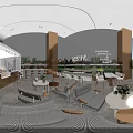 Modern Coffee Bar Design With Gold Counter Menu Boards Coffee Machines Bar Stools And Plants