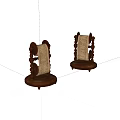 Two Wooden Cat Scratchers With Jute Rope And Round Base Design