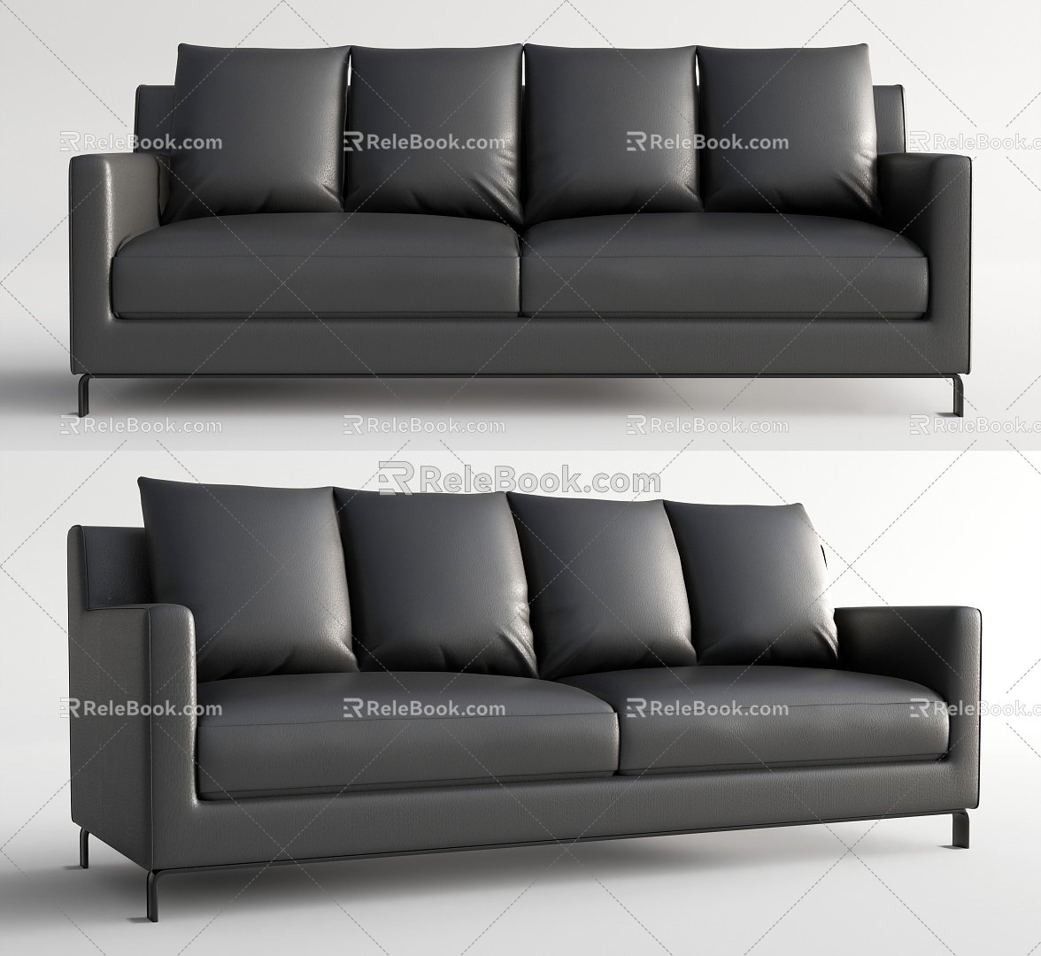 Leather double sofa Modern double sofa 3d model