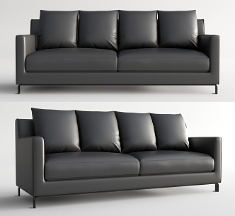 Leather double sofa Modern double sofa 3d model