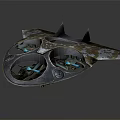 Modern Camouflage Drone Design With Four Rotors Spiked Structure And Blue Lights