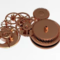 Industrial Equipment With Golden Interconnected Gears And Mechanical Components