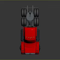 Red Functional Truck with Yellow Number 95 Cartoon Style Cab and Black Wheels