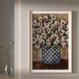 Modern Decorative Hanging Painting Green Plant Potted Plant 3d model