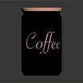 Black Coffee Storage Jar With Copper Lid And Gold Coffee Lettering