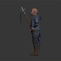 Mystical Wizard Character Holding Magic Staff With Glowing Blue Arcane Circle