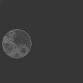 Gray Round Rug With Textured Circular Patterns And Modern Minimalist Design