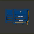 Blue Recycling Center Equipment With Open Door And Wheels For Storage Use