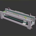 Mechanical Industrial Conveyor System With White Frame Green Belt And Yellow Control Components