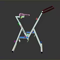 Foldable Indoor Fitness Equipment With White Frame Black Seat Blue Pedals And Black Handles