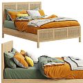 Double Bed 3D Model Realistic Bed Double Bed Bedroom Pillow 3d model