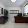Public Security Mediation Room With Service Counter Information Boards And Office Equipment