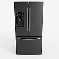 Black Modern Refrigerator Freezer With Water Dispenser Side By Side Doors And Bottom Drawer