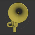 Shiny Golden Brass Trumpet with Reflection on Black Display Background