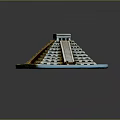 Scenic View of Chichen Itza Mayan Pyramid in Yucatan Mexico with Stone Steps and Temple
