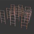 Metallic Ladders in Gold Silver and Brown as Essential Household Items