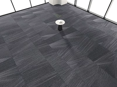 Modern Square Carpet With Gray Geometric Pattern And Textured Design For Interior Space 3d model