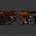 Old and New Orange Generators with Black Metal Frame Comparison View 3d model