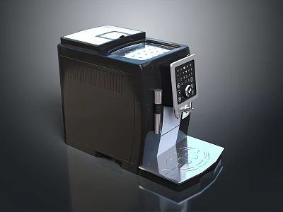 Modern Black Coffee Machine With Digital Control Panel LED Display And Removable Drip Tray 3d model