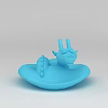 Futuristic Tech Exhibition Hall Showcasing Blue Dragon Shaped 3D Model Sculpture