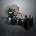 Vintage Electronic Movie Camera With Film Reels Lens And Viewfinder Hood