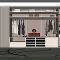 wardrobe open wardrobe door wardrobe combination 3d model