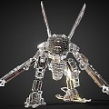 Robot Double Knife Sci-Fi Robot Future Robot War Machine Steampunk Cyberpunk 3d model