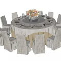 Modern Banquet Table and Chair Combination Banquet Single Chair 3d model