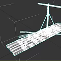 Traditional Wooden Boat Construction With Bundled Logs Mast And Oars