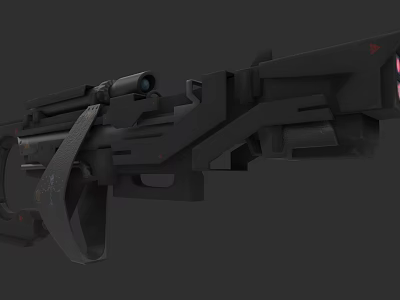 Futuristic Tactical Weapon With Black Design Integrated Scope And Ergonomic Grip 3d model