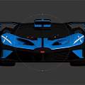 Blue and Black Spider Supercar with Streamlined Body Unique Front Design and Sporty Wheels