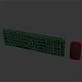 Black Computer Keyboard And Mouse Accessories With Gray Background Reflection Effect