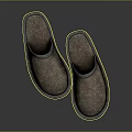 Comfortable Gray Fabric Indoor Slippers Soft Home Casual Dark Sole Design