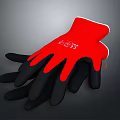 Durable Red And Black Protective Gloves With Model Number 235 For Work Safety