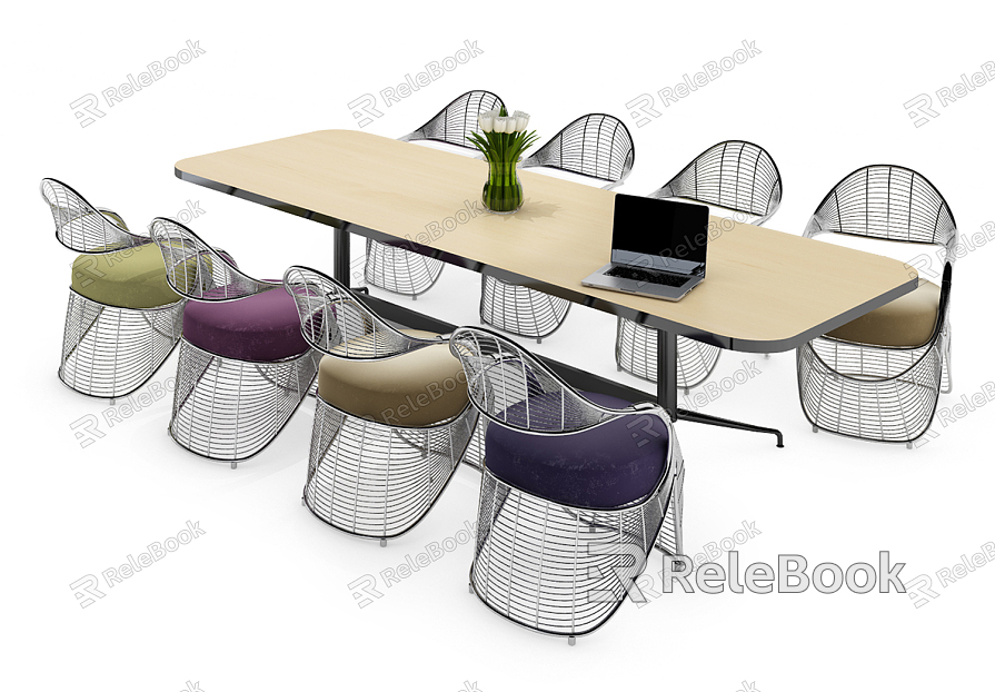 Modern Conference Table and Chair Conference Table and Chair Combination model