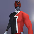 Black And Red Superhero Style 3D Character Wearing Bodysuit Helmet White Gloves And Boots