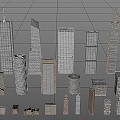 skyscraper building city street building high-rise public building 3d model