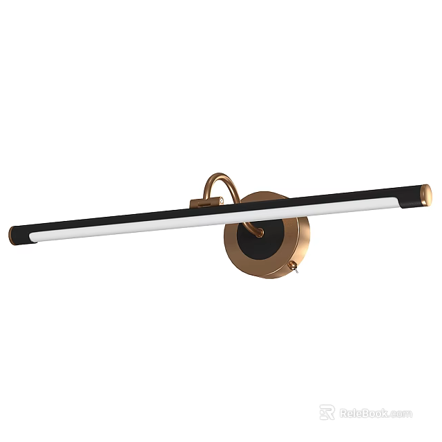 Modern Brass Wall Light With Round Base And Black White Long Strip Design 3d model 