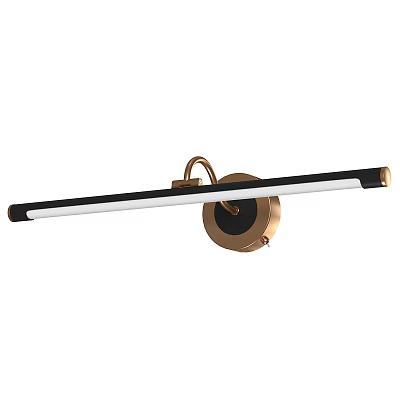 Modern Brass Wall Light With Round Base And Black White Long Strip Design 3d model