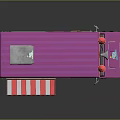 Pink Ice Cream Truck with Awning Sweet Treats Text and Ice Cream Cone Roof Decorations