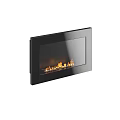 Wall Mounted Modern Black Fireplace With Glass Front And Burning Flames 3d model