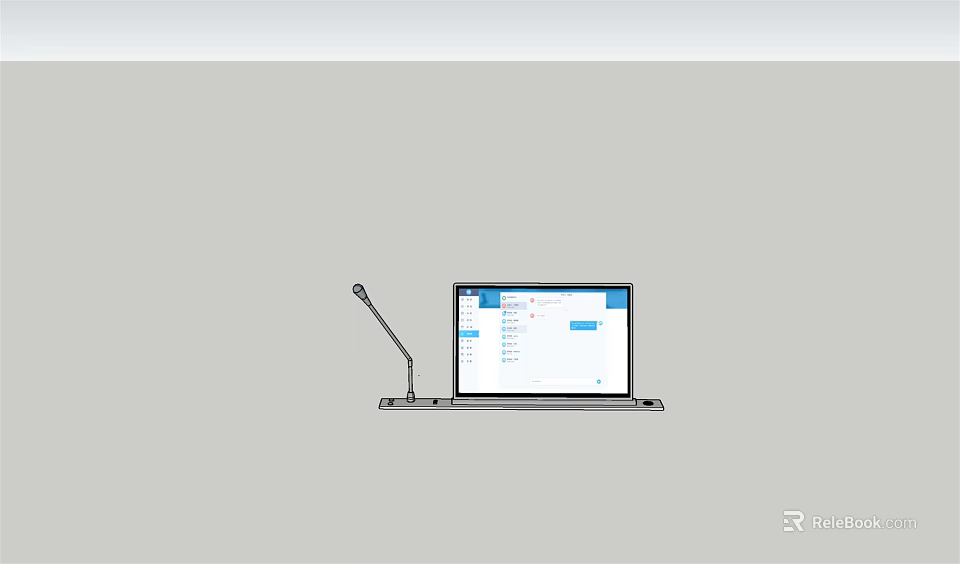 Modern Portable Laptop With Adjustable Microphone Stand For Video Calls And Online Meetings 3d model 