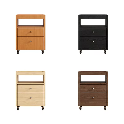 Entryway Side Cabinet With Multiple Colors Drawers Open Shelf And Wheels 3d model