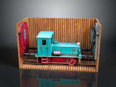 vintage train steam train carriage locomotive head steam carriage train modern vehicle 3d model