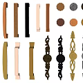 Jane O Handle Ancient Brass Handle Buckle Furniture Hardware 3d model