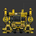 Yellow Mechanical Creature With Multiple Arms Tracked Legs And Complex Structure 3d model